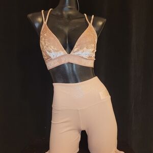 FREE PINK-Top w/Shimmer Pale Pink Leggings S